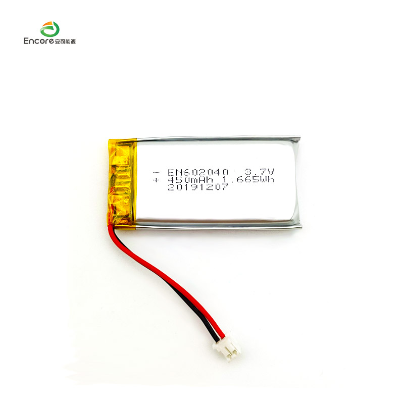 602040 3,7v 450mah Li-polymeeriakku