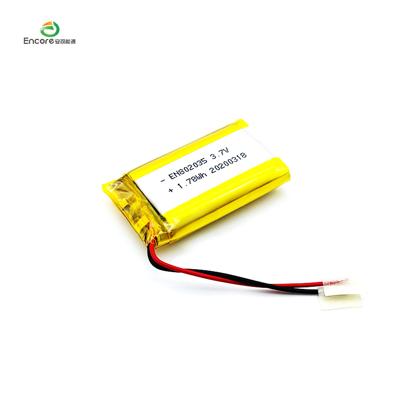 802035 3,7v 480mah Li-polymeeriakku